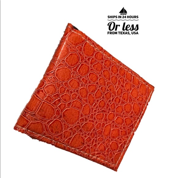 Vintage Men’s FAUX Crocodile Skin Pattern Wallet - Picture 5 of 14